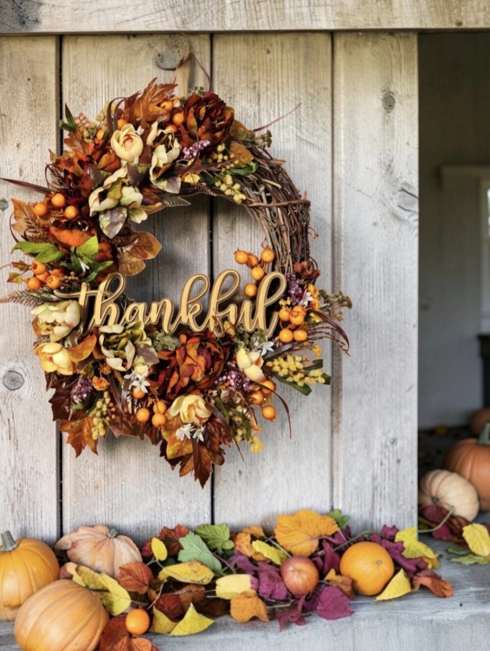 Thankful Fall Floral wreath